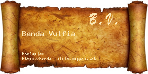 Benda Vulfia névjegykártya